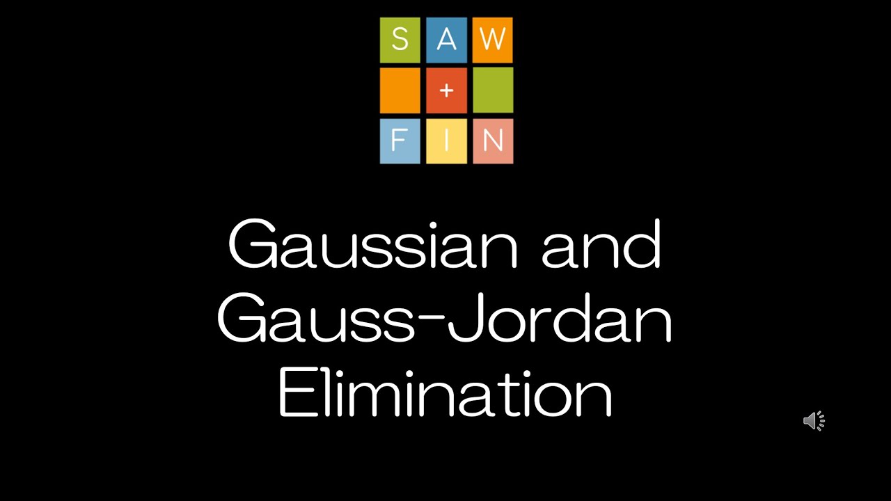 Linear Algebra 1.2 Gaussian and Gauss-Jordan Elimination
