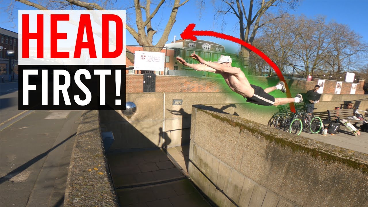 HUGE Parkour Jump! - Diving HEAD FIRST