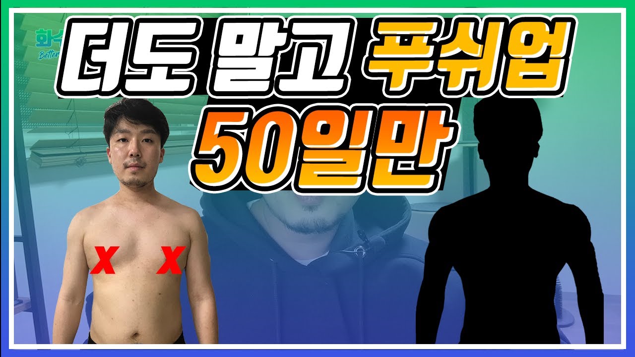 푸쉬업 50일만 해보세요 무조건 변합니다(운동 초보자의 50일간의 몸 변화 과정) 50days push up - transformation challenge motivational