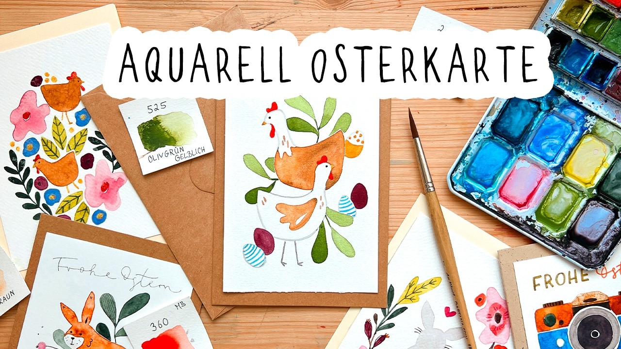 Selber malen - das schönste Oster Aquarellmotiv für deine Karten