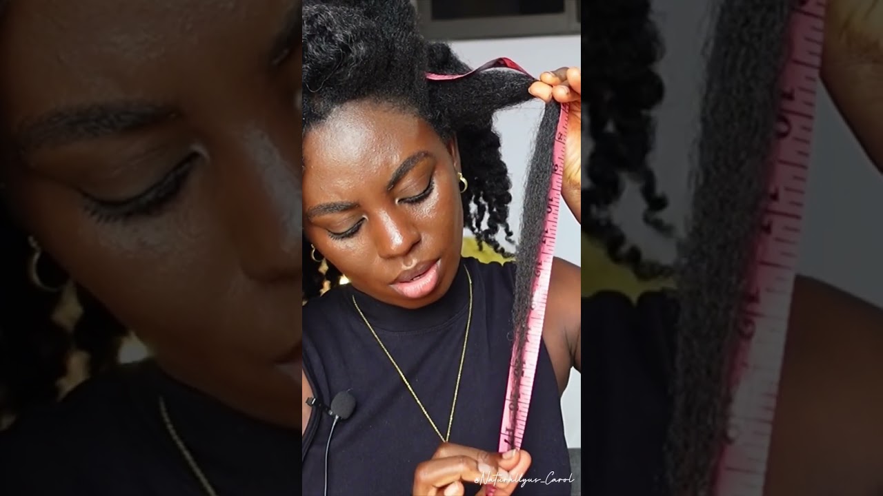 Length check- let’s measure my natural hair. 