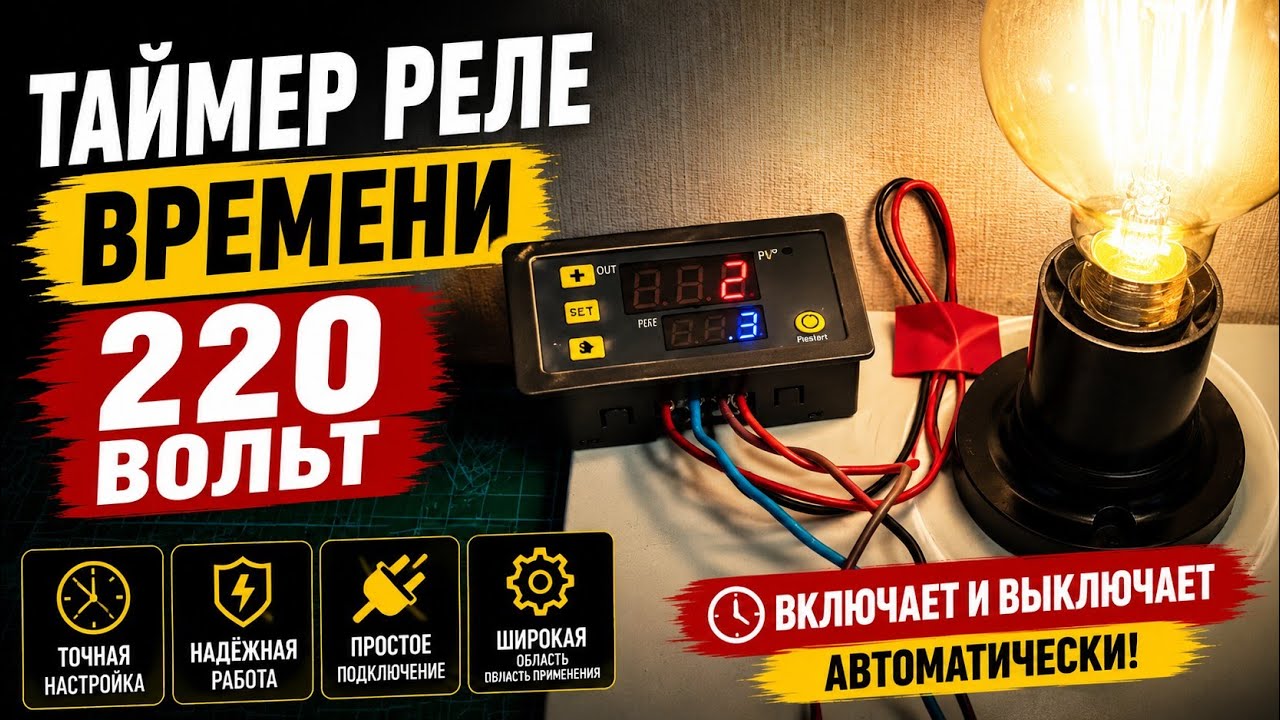 Таймер Реле времени 220 вольт