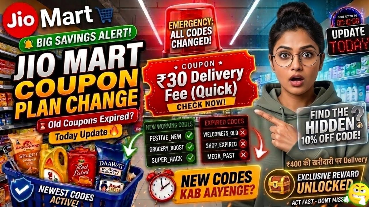 JioMart Coupon Plan Change! 🚨 JioMart New Promo Codes 2026 | Free Delivery Trick