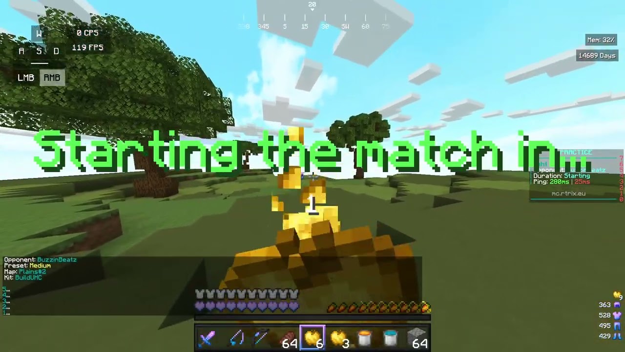 MINECRAFT PVP 1.8.9 PRACTICE CON BOT