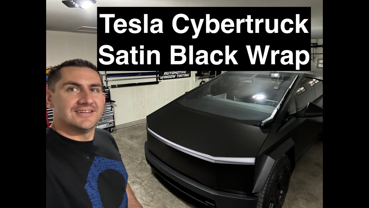 Tesla Cybertruck Vinyl Wrap in Avery Dennison Satin Black