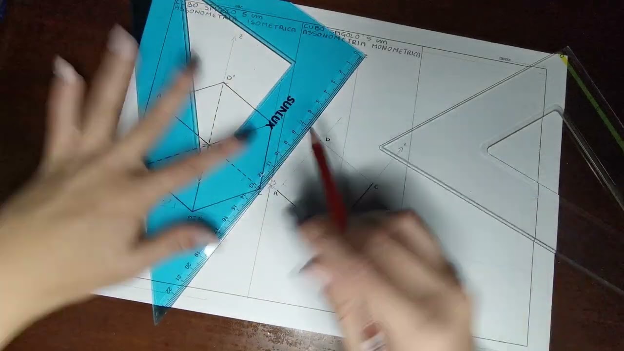 assonometria monometrica del cubo