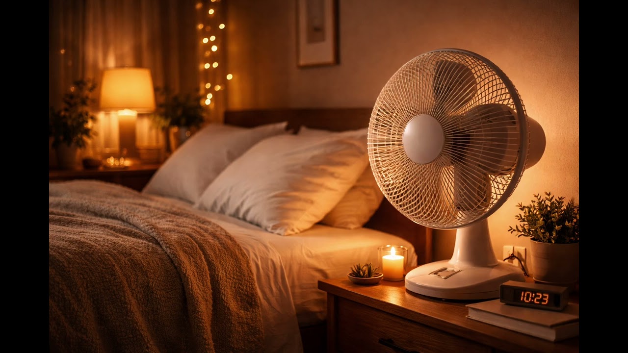 Fan Noise White Noise ASMR | Cozy Night Ambience for Deep Sleep, Relax & Study (2 Hours)