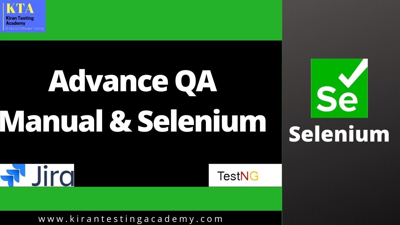 Manual and Selenium Online Training (Advance QA Course)