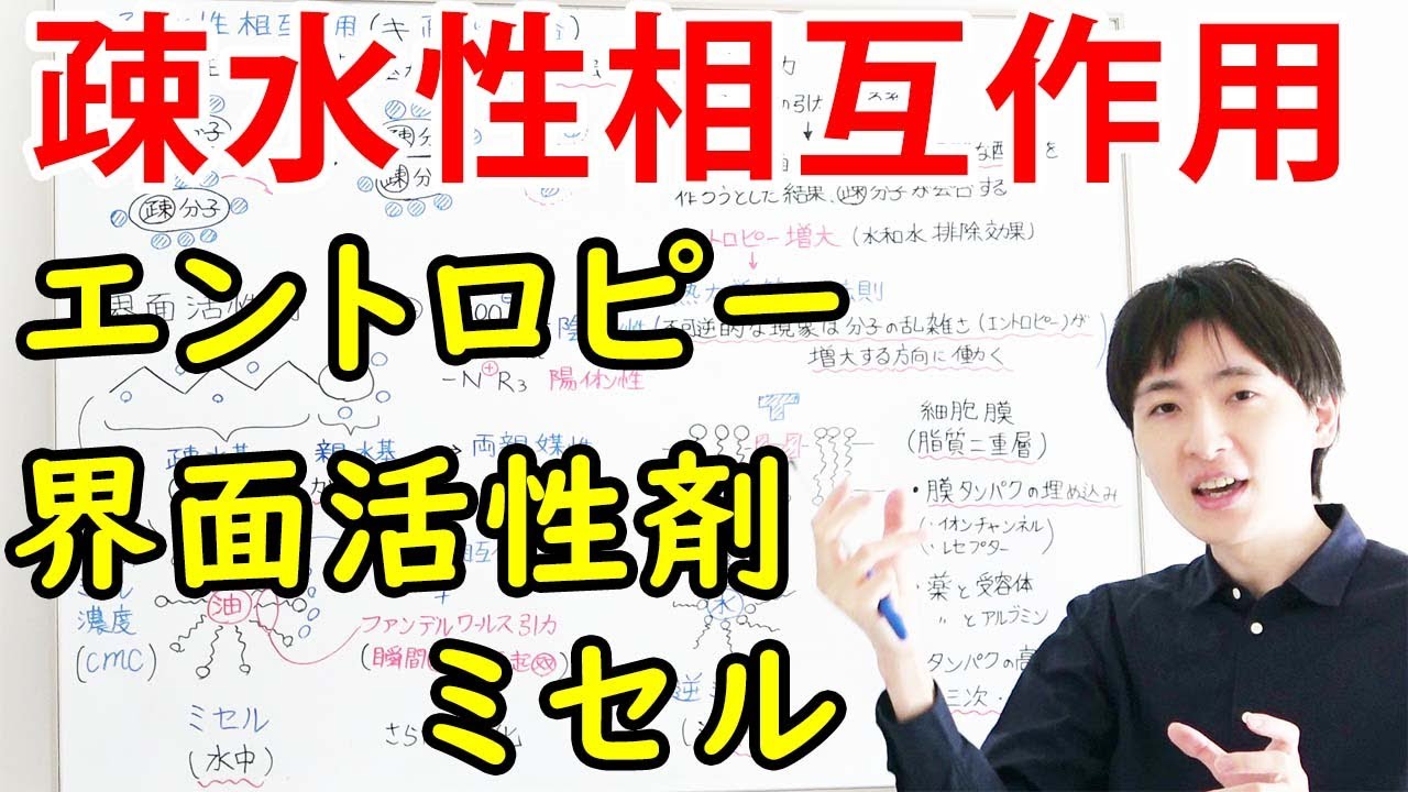 【大学の物理化学】分子間相互作用④（疎水性相互作用、双極子間相互作用、エントロピー）【薬学部生必見】
