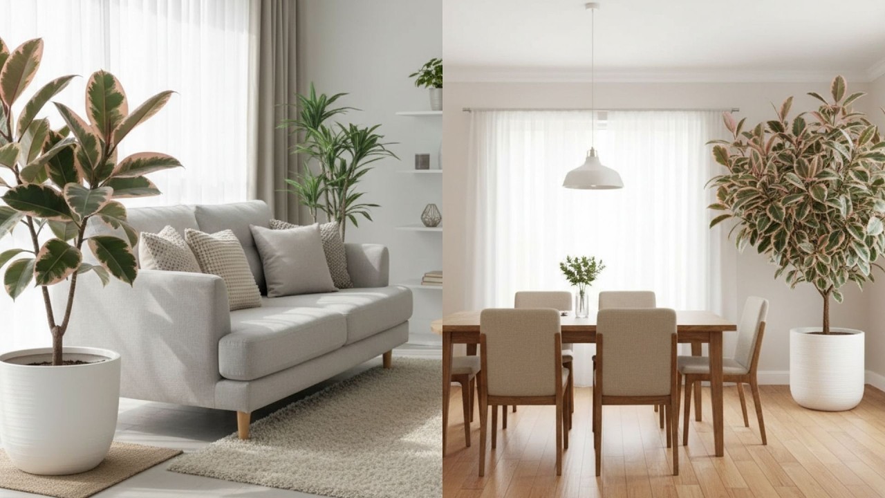 FÍCUS LYRATA | FÍCUS ELÁSTICA | FÍCUS RUBY | PLANTAS GRANDES para a SALA de ESTAR
