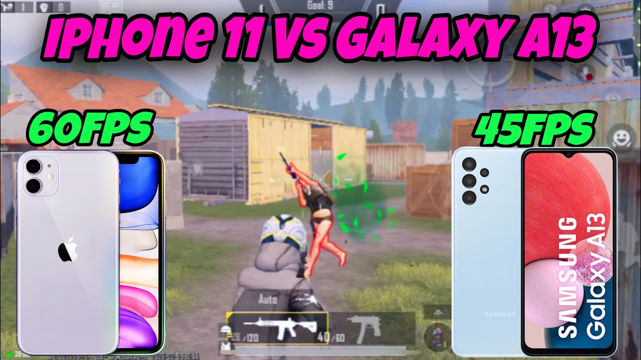 iPhone 11 vs galaxy a13 🥵 1v1 tdm player | 60FPS vs 45fps 🥷