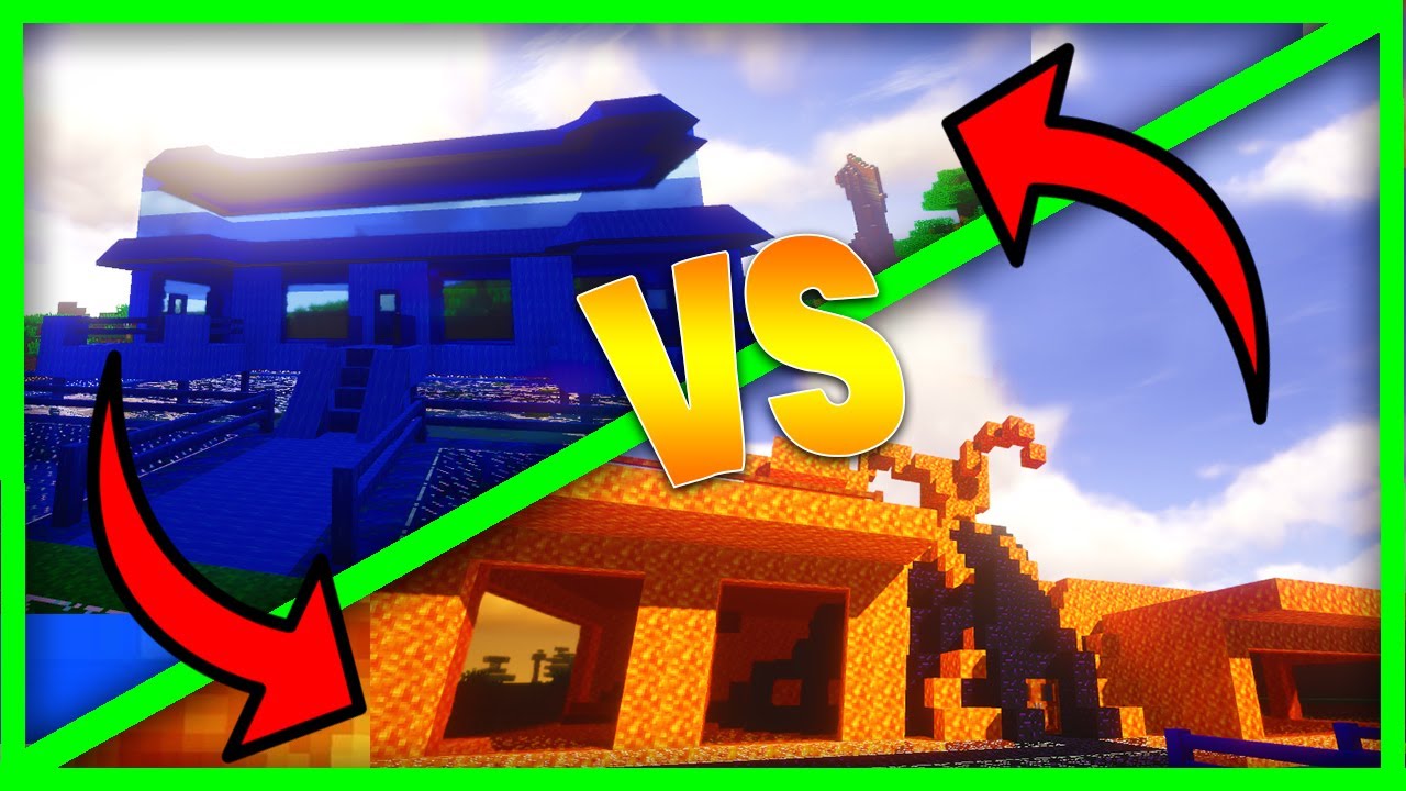 WATER HOUSE VS LAVA HOUSE! - Minecraft Lava vs Water Challenge