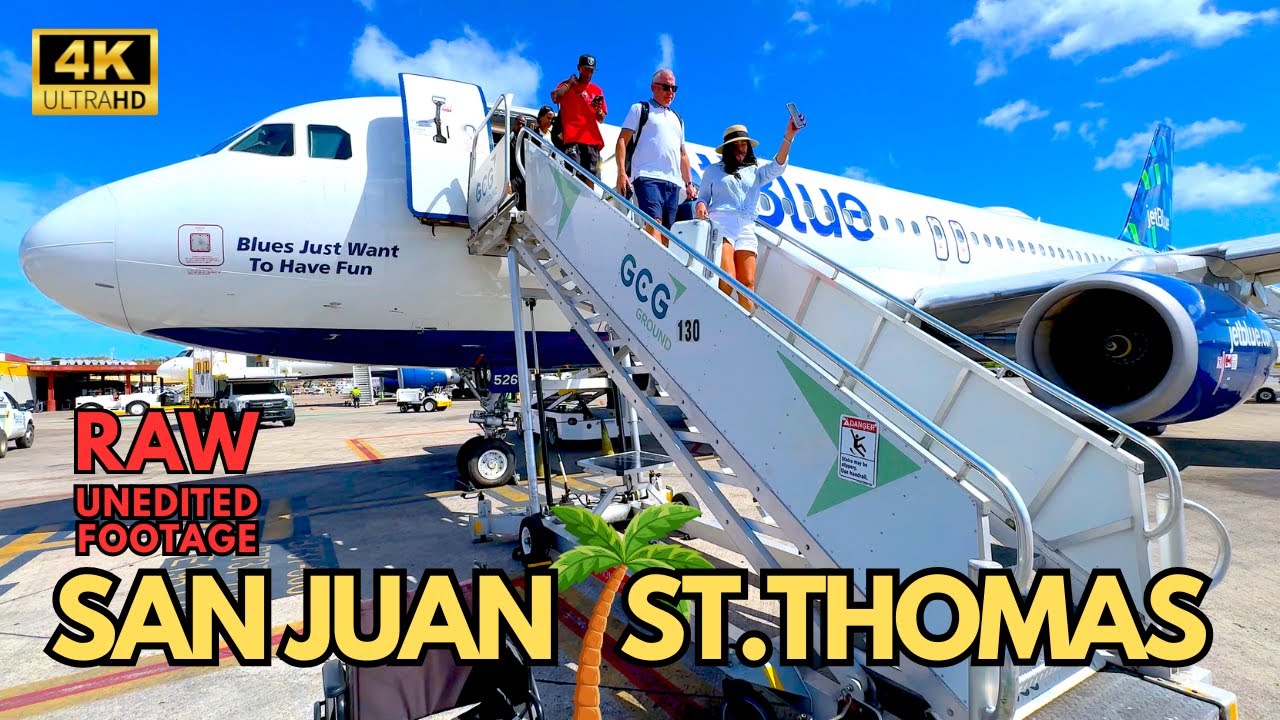 FULL RAW 4K ✈️ Complete JetBlue A320 Flight | San Juan to St. Thomas (Unedited Experience)