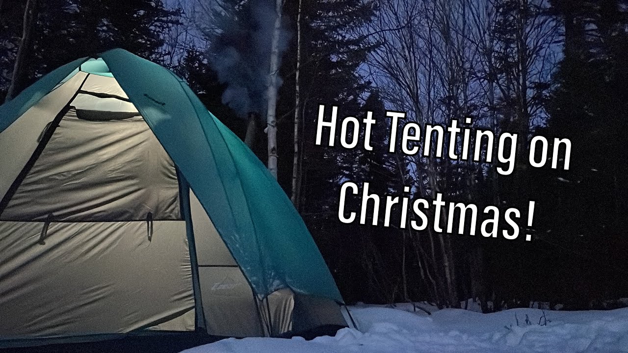 Camping on Christmas Day - Hot Tent Adventure in Central Newfoundland
