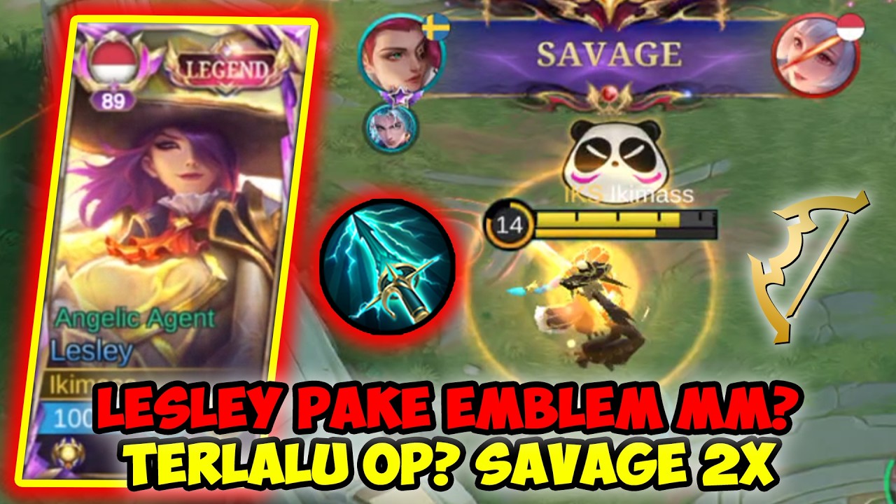 SAVAGE 2X! LESLEY EMBLEM MARKSMAN IKUTIN META SEASON 40? | Top Global Lesley - MLBB