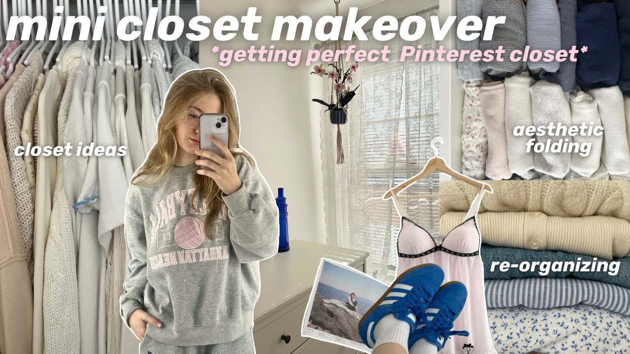 mini CLOSET MAKEOVER + REORGANIZING my closet✨👚decluttering, organizing, dream closet, clean with me