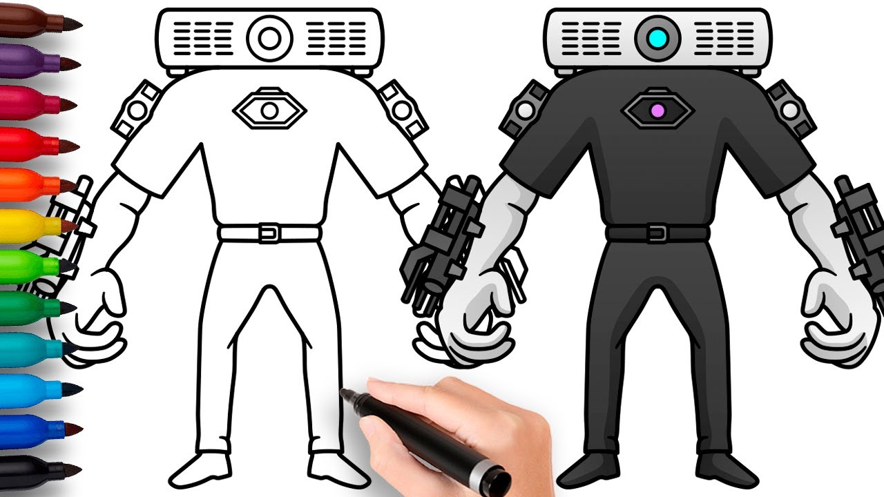 HOW TO DRAW PROJECTOR MAN | Skibidi Toilet - Easy Step by Step Drawing