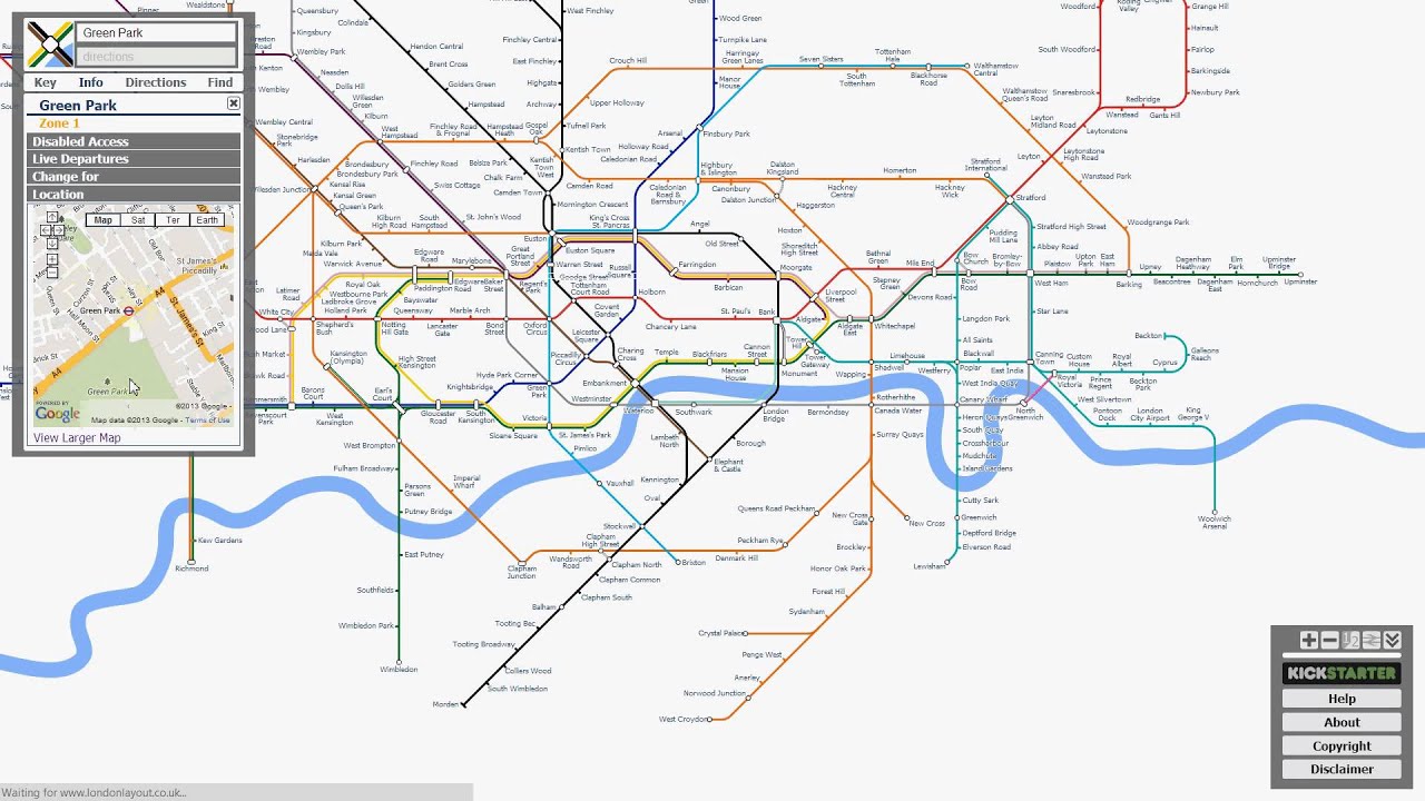 Using Interactive alternative London Tube and Rail Map