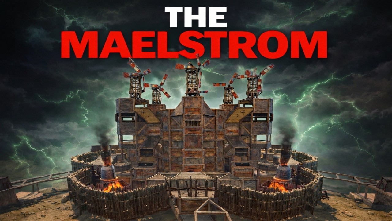 The Maelstrom | 8-12 Man Base Design - Shield Wall - Bunkers - Wide Gaps - Funnel - 2026 Rust Base