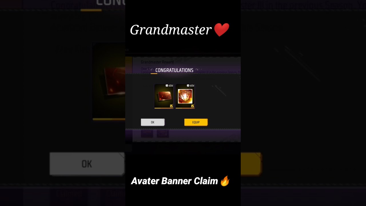 How To Claim Grandmaster Avatar Banner🔥❤😍#short #freefire #freefireshorts #grandmaster