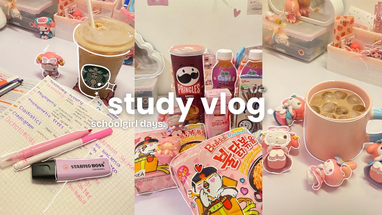 ⋆. 𐙚 study vlog 🧸 schoolgirl days, coffee, cramming, finals ⋆˙⟡