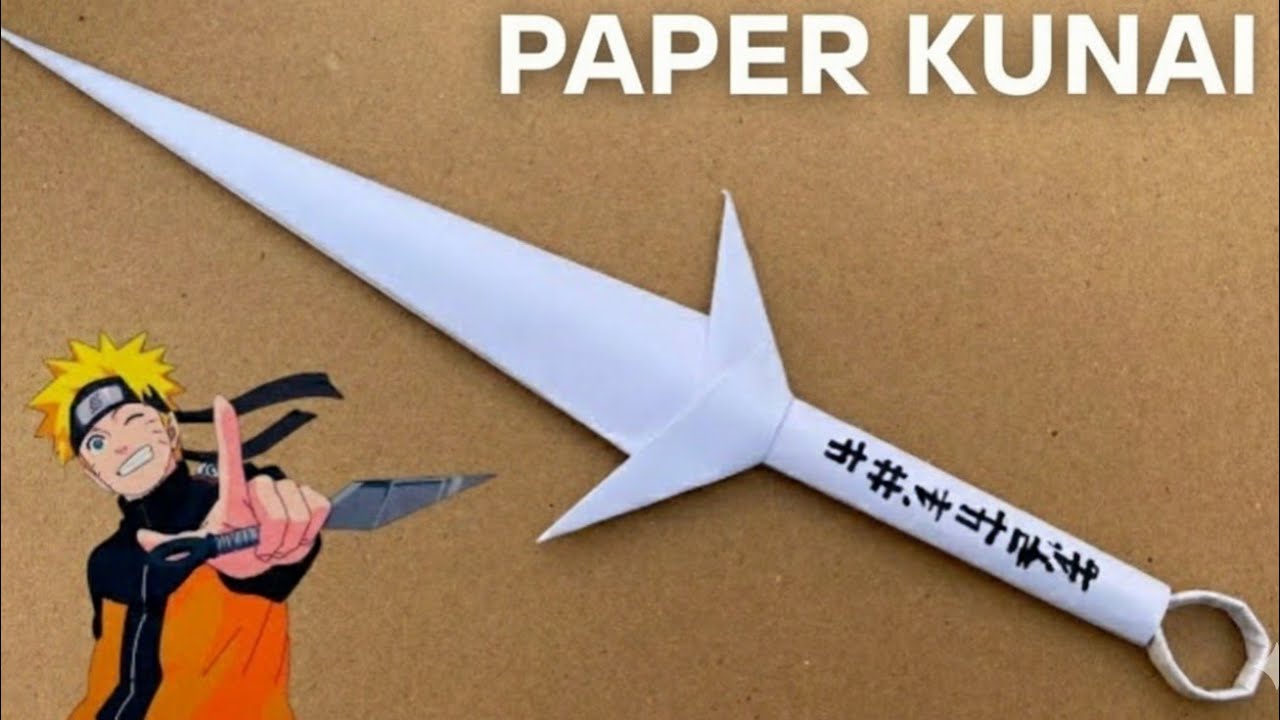 DIY paper Kunai knife origami easy making process