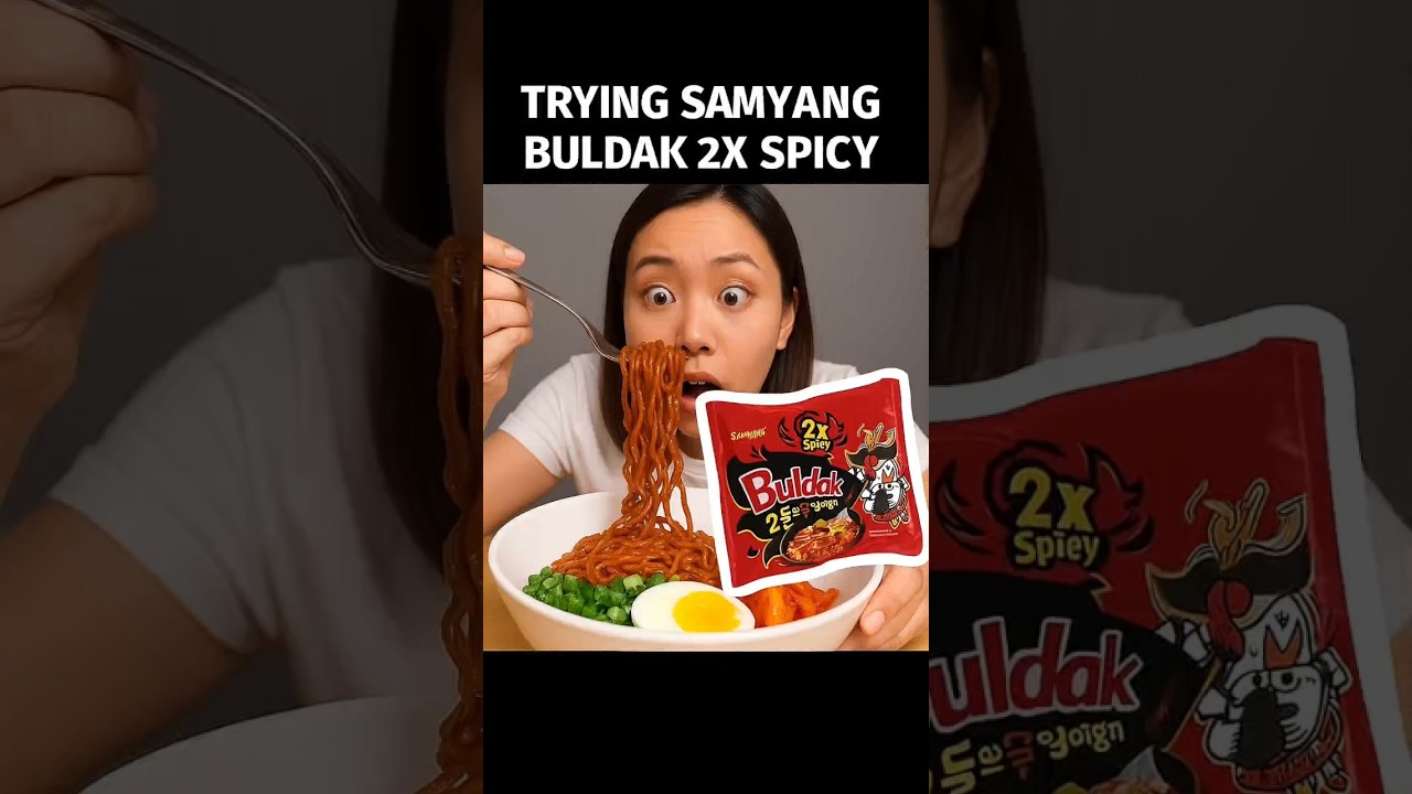 Is Samyang Buldak 2X Spicy REALLY That Hot?! 🌶️ #ramen #shorts #buldak