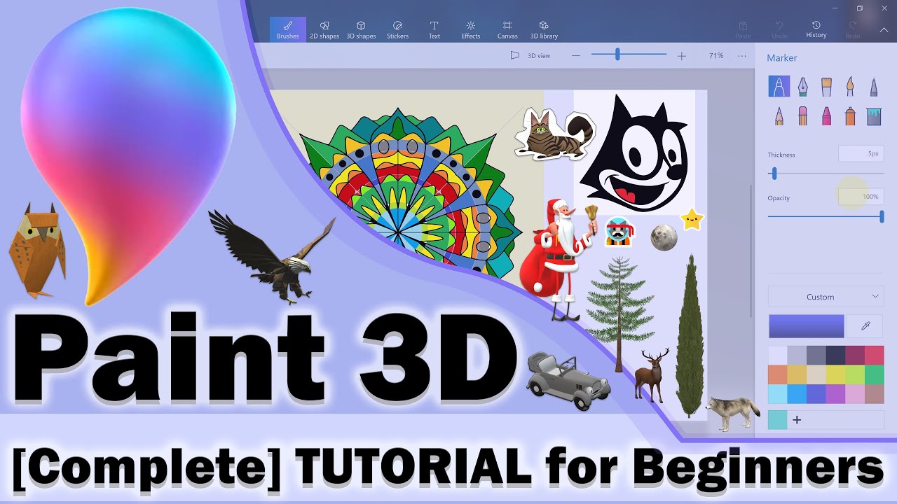 Microsoft Paint 3D Tutorial for Beginners [Complete]