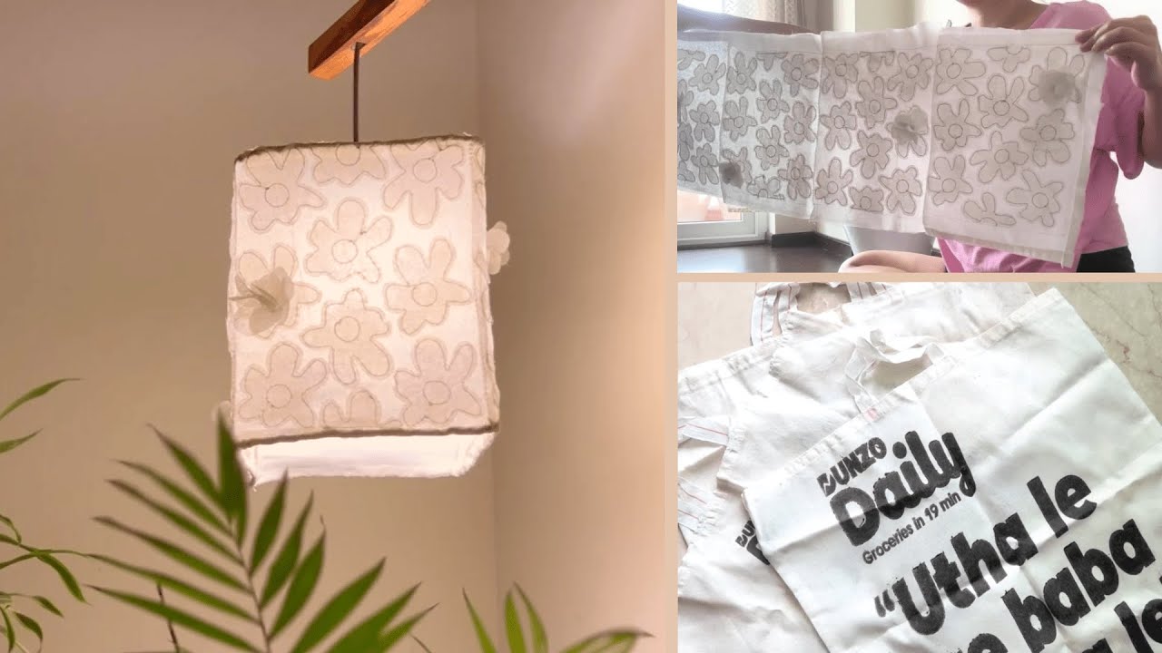 LAMPSHADE FROM WASTE GROCERY BAG| @DunzoIt |