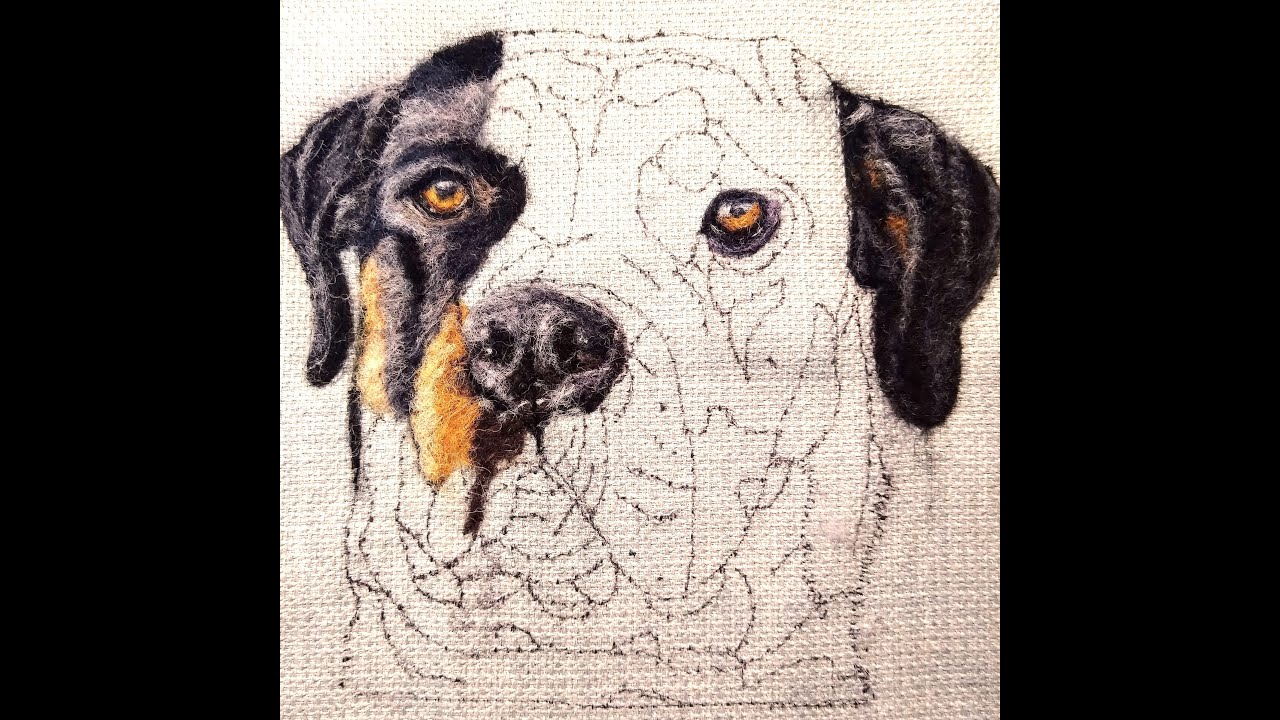Needle Felted Rottweiller Face part 3