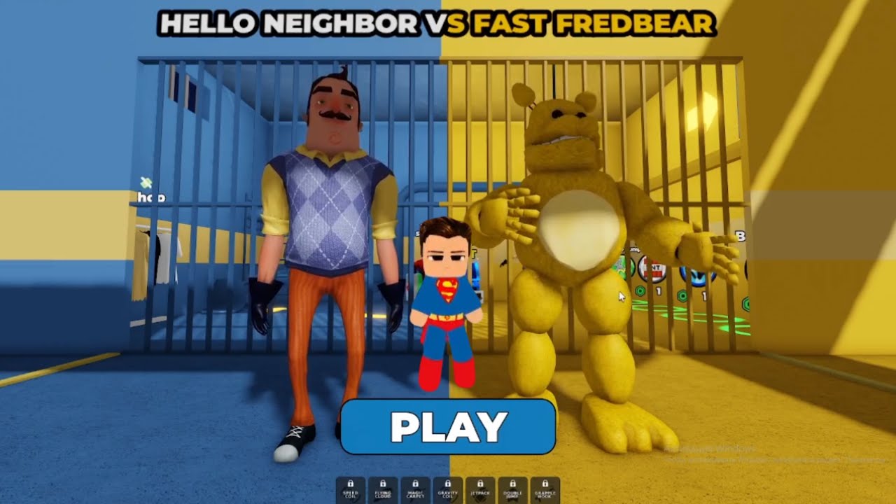 HELLO NEIGHBOR 🏠 VS FAST FREDBEAR ⚡ PRISON RUN! 🚨 | Roblox Obby Gameplay