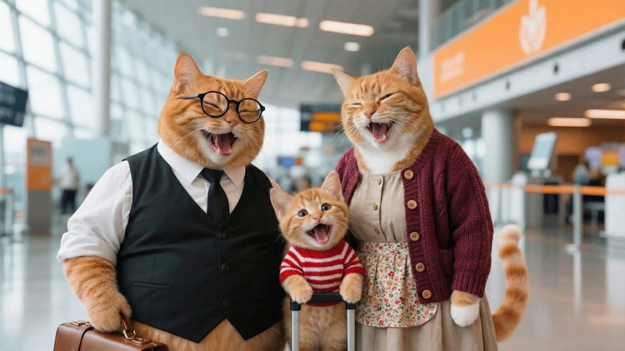 Papa Cat Returns Home for the New Year - Cute Kitten Family Gathers Together 🐱💕