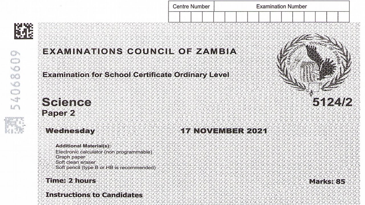 ECZ SCIENCE PAPER 2 2021 INTERNALS || ECZ PAST PAPERS FOR GRADE 12.