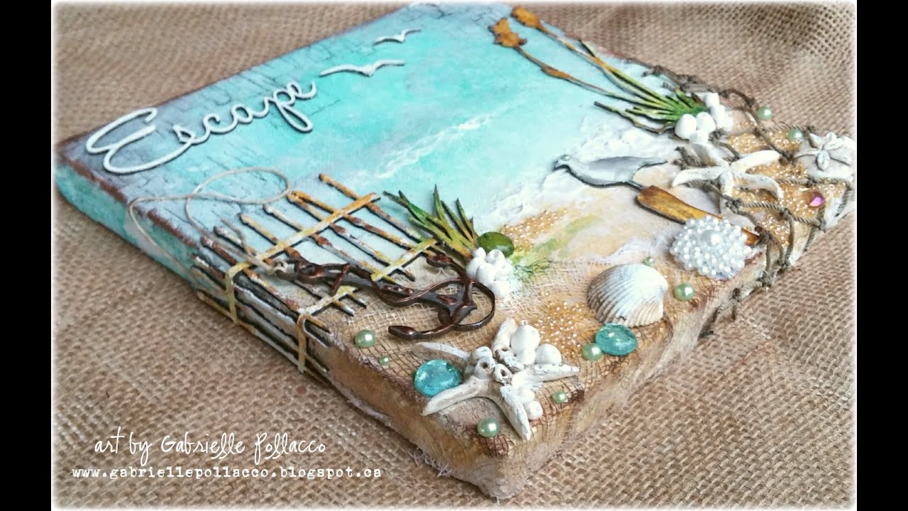 Mixed Media Beach Canvas Tutorial