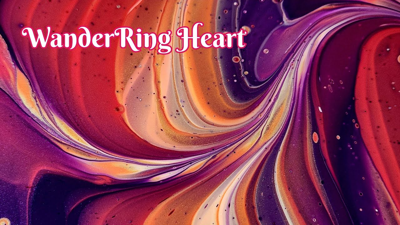 WanderRing Heart ✨️ Whimsical Acrylic Marbled WanderRing Pour with Owatrol Pouring Medium! Wow!