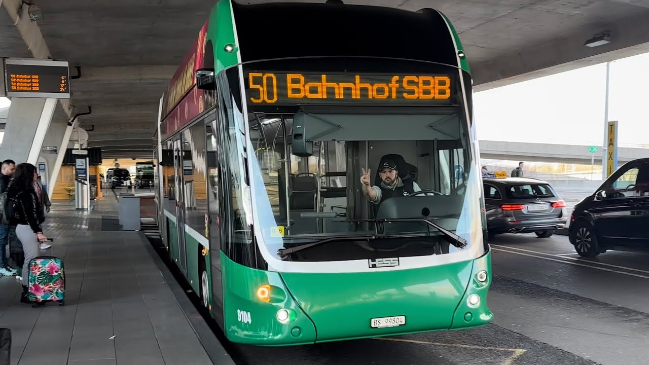 Mit dem Buslinie 50 von Basel Euro Airport nach Bahnhof Basel SBB ￼￼￼