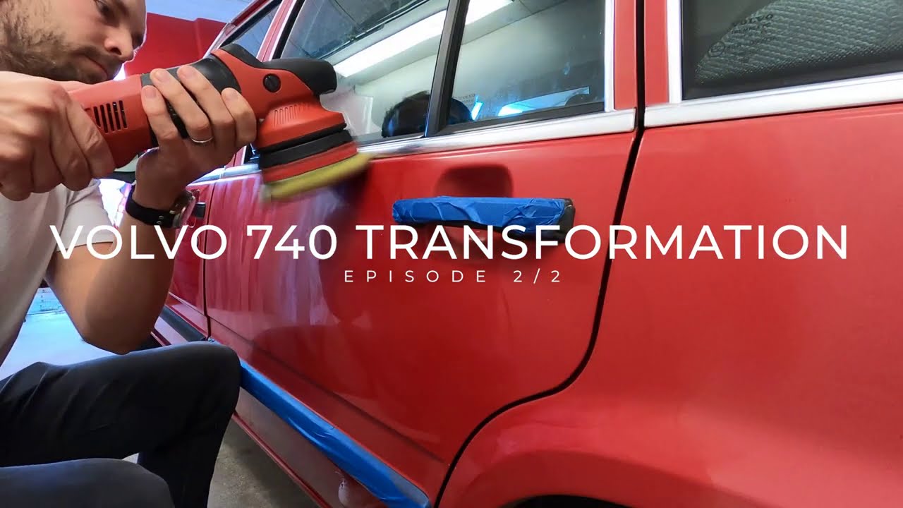 FULL EXTERIOR DETAIL - Classic RED Volvo 740 - Insane Transformation! EPISODE 2/2 Polishing