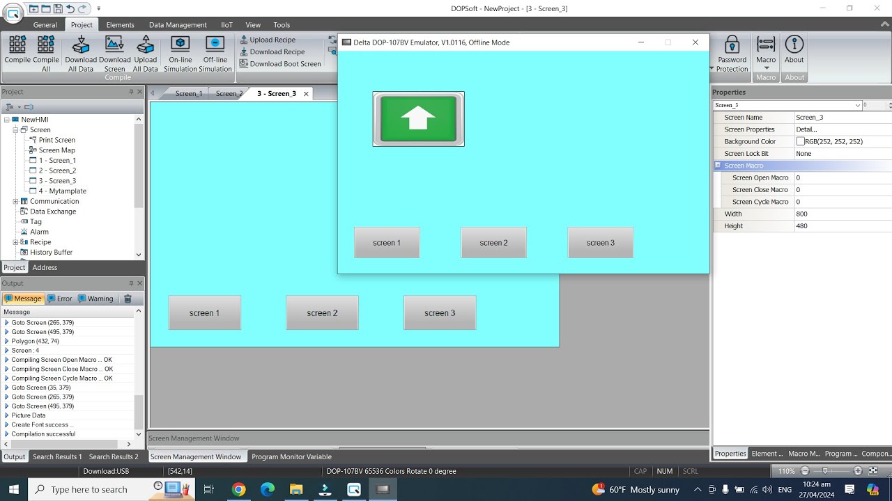 delta dop soft template screen #plc #hmi