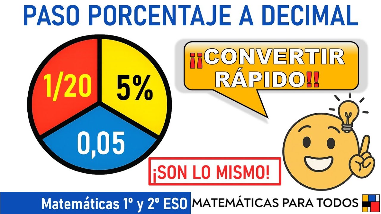 CÓMO PASAR DE PORCENTAJE A FRACCIÓN Y DECIMAL | Explicación Fácil