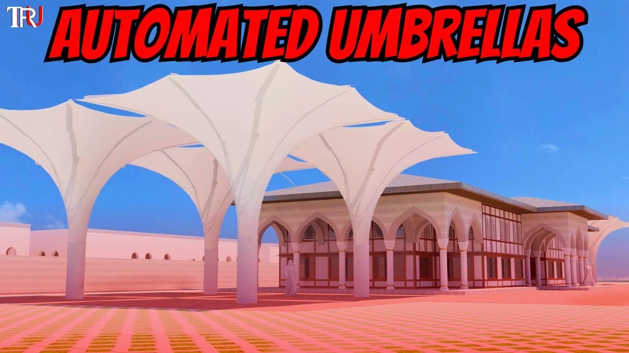Giant Automated Umbrellas In Saudi Arabia
