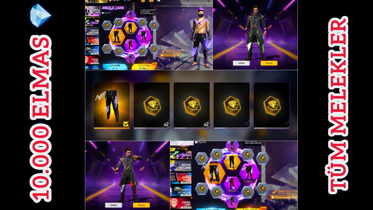10.000 ELMASA 💎 TÜM MELEKLERİ ALABİLDİK Mİ? FREE FİRE GARENA 