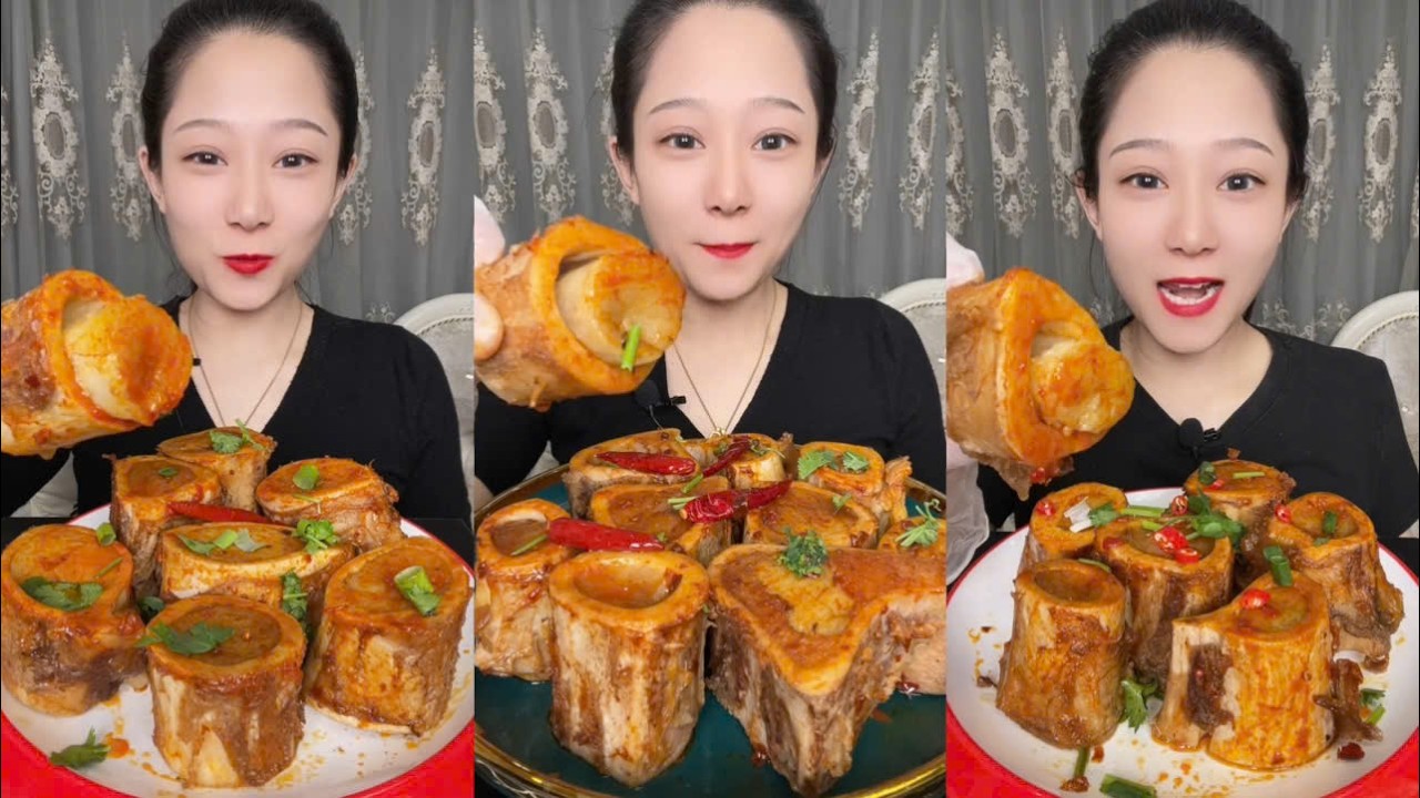 Asmr mukbang eating bone marrow - full 2 hours long - alice food #468