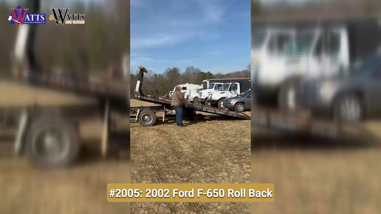 2026 SECA #2005   2002 FORD F 650 ROLL BACK