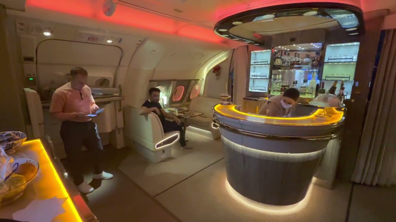 Emirates Bar-Lounge Aboard The A380 at 39,000 feet