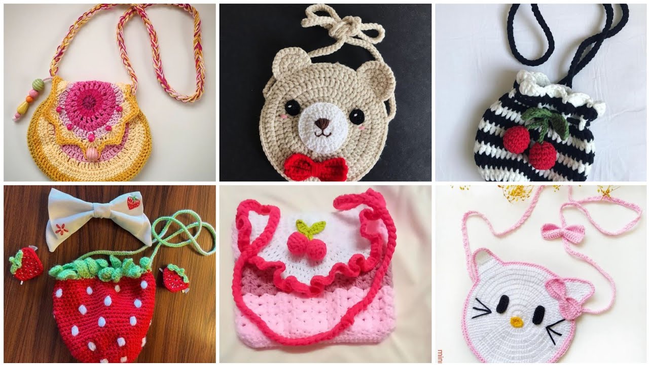 beatiful and stylish crochet kids sling bag collection/crochet kids bag free patterns/kids bags