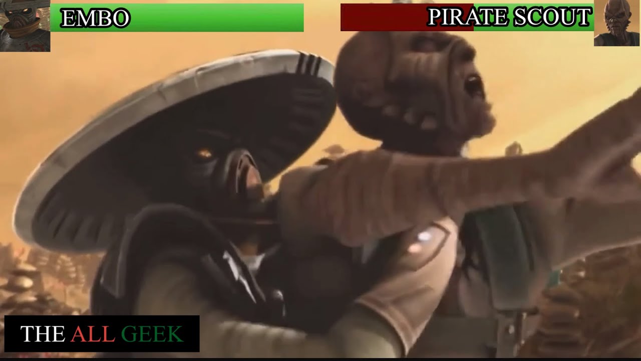 Embo vs Pirate Scout with Healthbars: SW: The Clone Wars