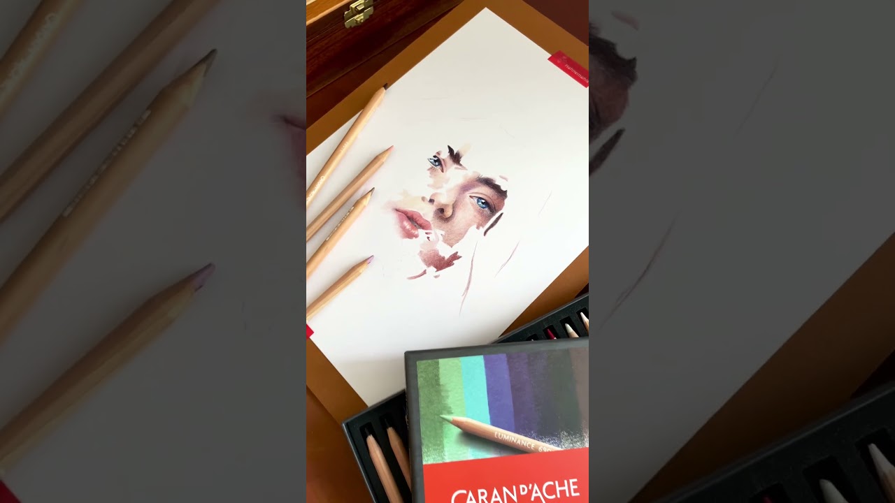 Kredki Caran d&rsquo;Ache Luminance 6901 - rysunek kredkami. Zestaw kredek do portret&oacute;w od Caran d&rsquo;Ache ❤️