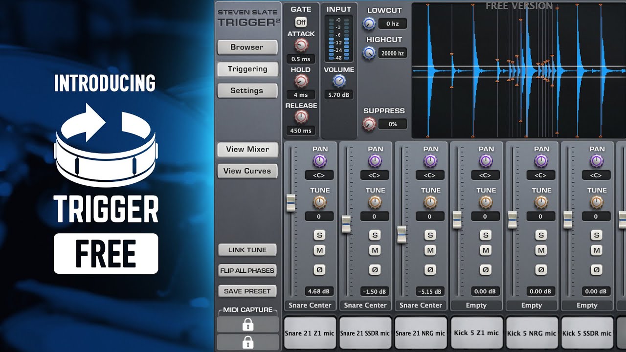 Trigger FREE Drum Replacer &mdash; сделайте любой барабанный звук мощным