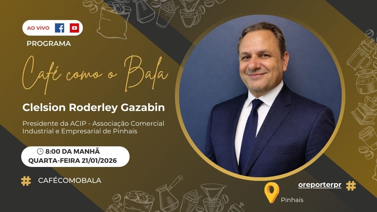 Café como o Bala recebe Clelsion Roderley Gazabin, presidente da ACIP | Ao Vivo