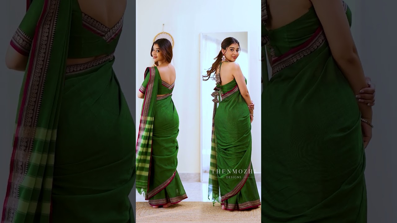 Dark Green Narayanpet Border Saree